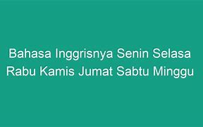 Bahasa Inggrisnya Satu Minggu Sekali